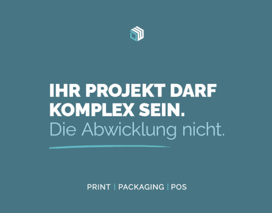 Schriftzug Ihr Projekt darf komplex sein